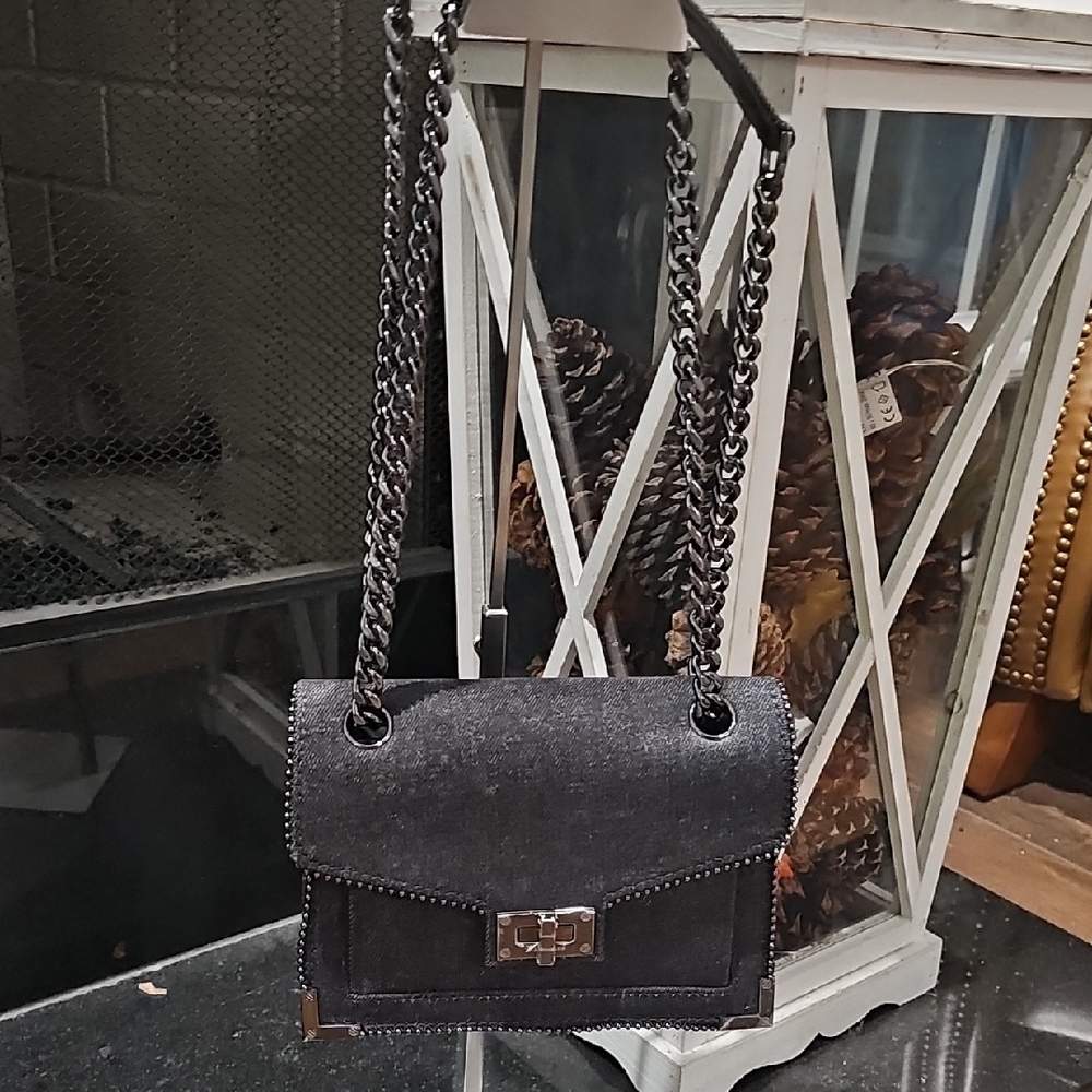 The Kooples Black Crossbody Bag with Chain Strap